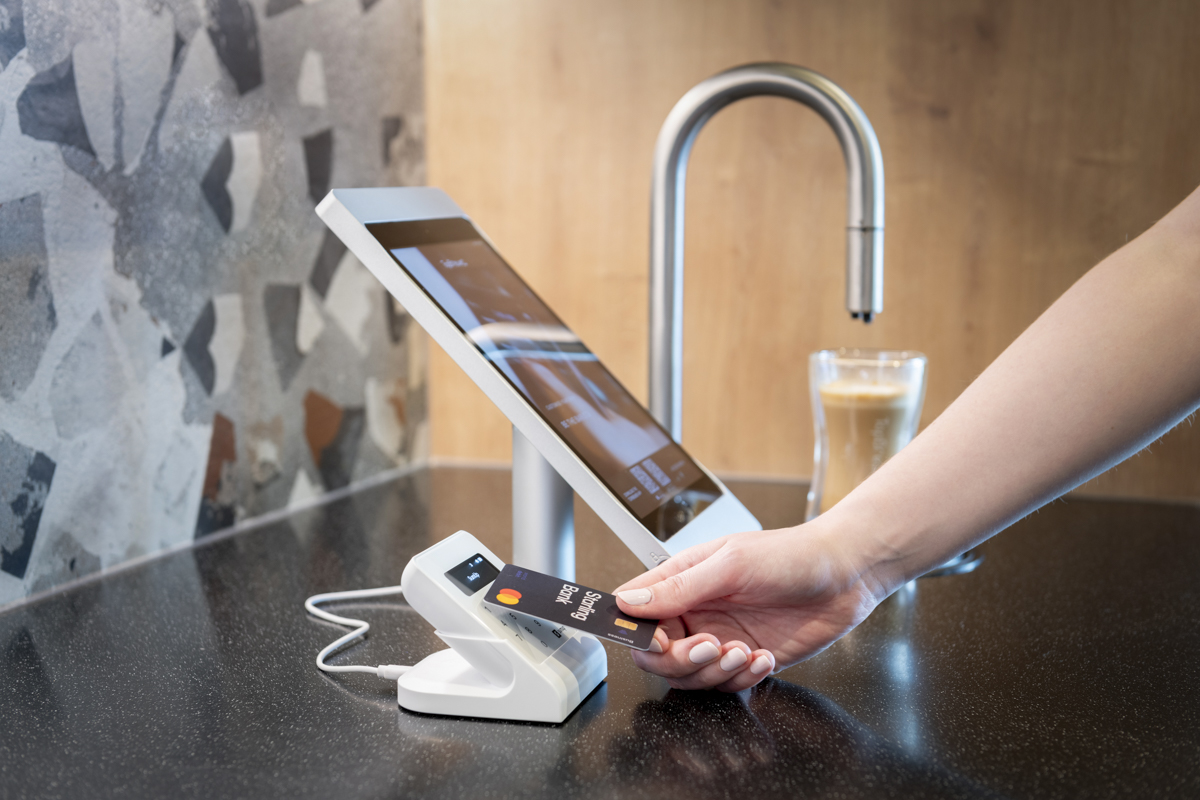 TopBrewer with payment, showing a card being used at Uncle Co-living in Southall